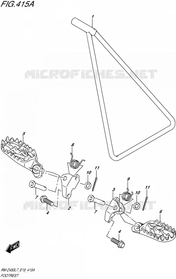 FOOTREST Suzuki MOTO 450 RM-Z 2017  RM-Z450 L7 (E19)