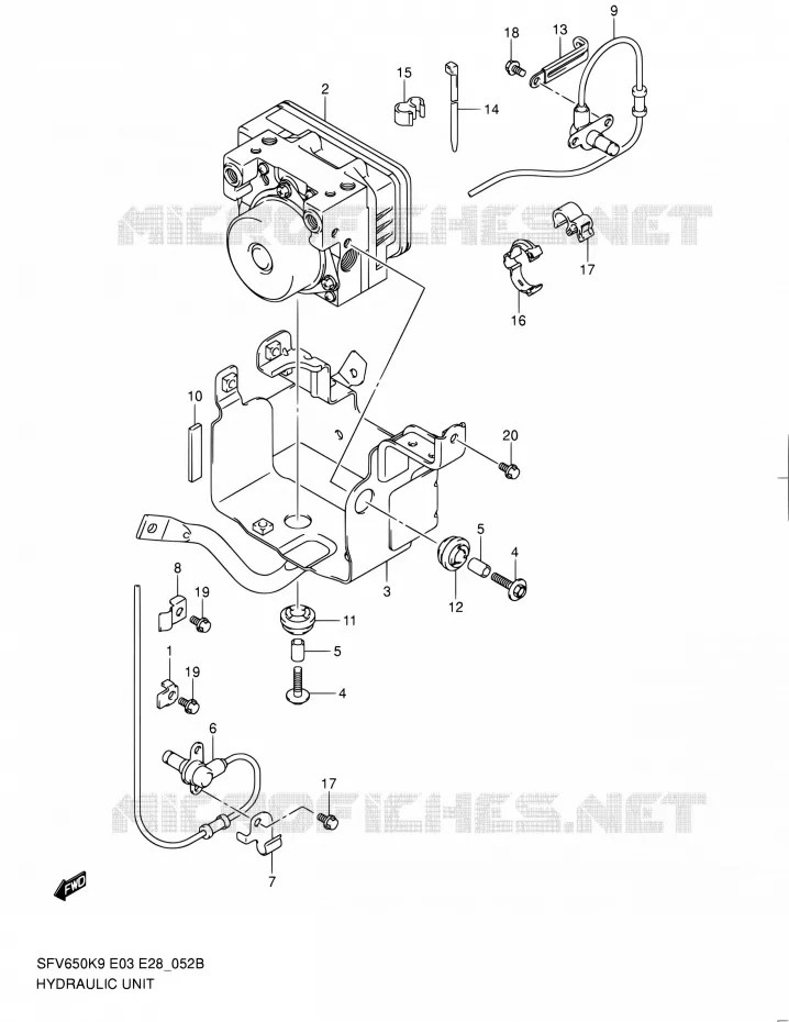 ABS (SFV650AL0) Suzuki MOTO 650 GLADIUS 2010  SFV650A L0 (E03,E28,E33)