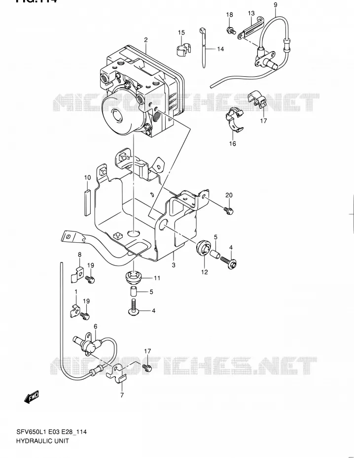ABS (SFV650AL1 E28) Suzuki MOTO 650 GLADIUS 2011  SFV650A L1 (E03,E28,E33)