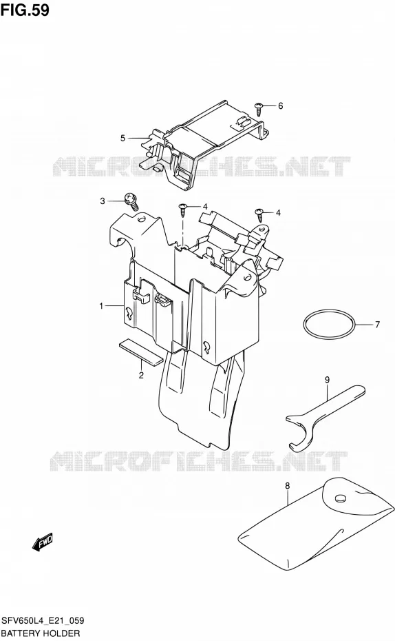 ACCU BOX - TOOLS (SFV650L4 E21) Suzuki MOTO 650 GLADIUS 2014  SFV650A L4 (E21)