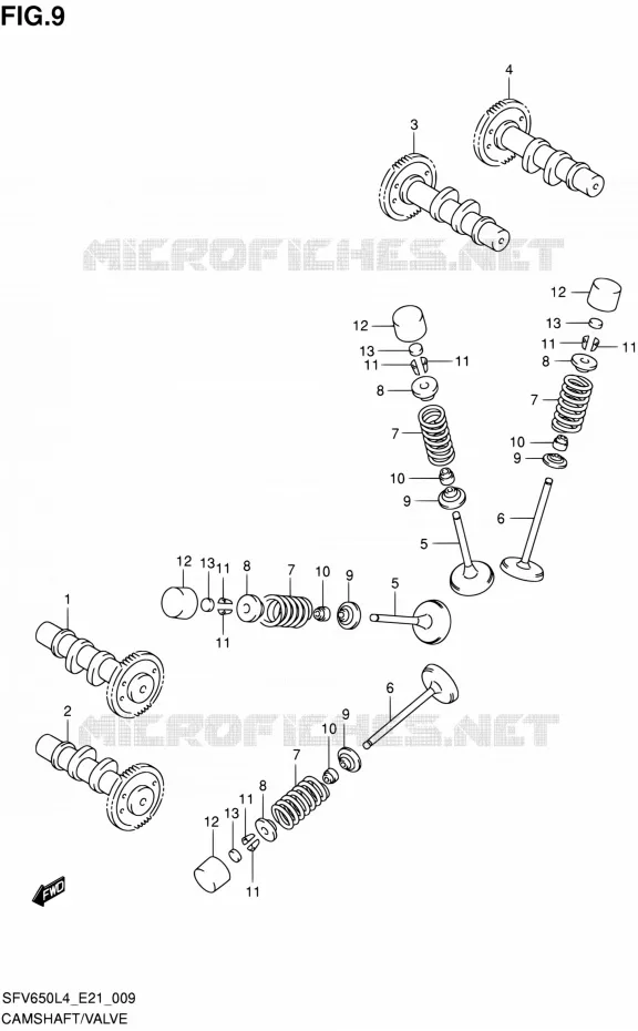 NOKKENAS - VALVES Suzuki MOTO 650 GLADIUS 2014  SFV650A L4 (E21)