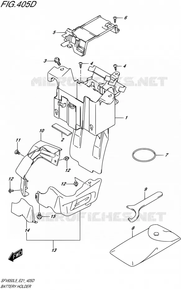 ACCU BOX - TOOLS (SFV650UAL5 E21) Suzuki MOTO 650 GLADIUS 2015  SFV650A L5 (E21)