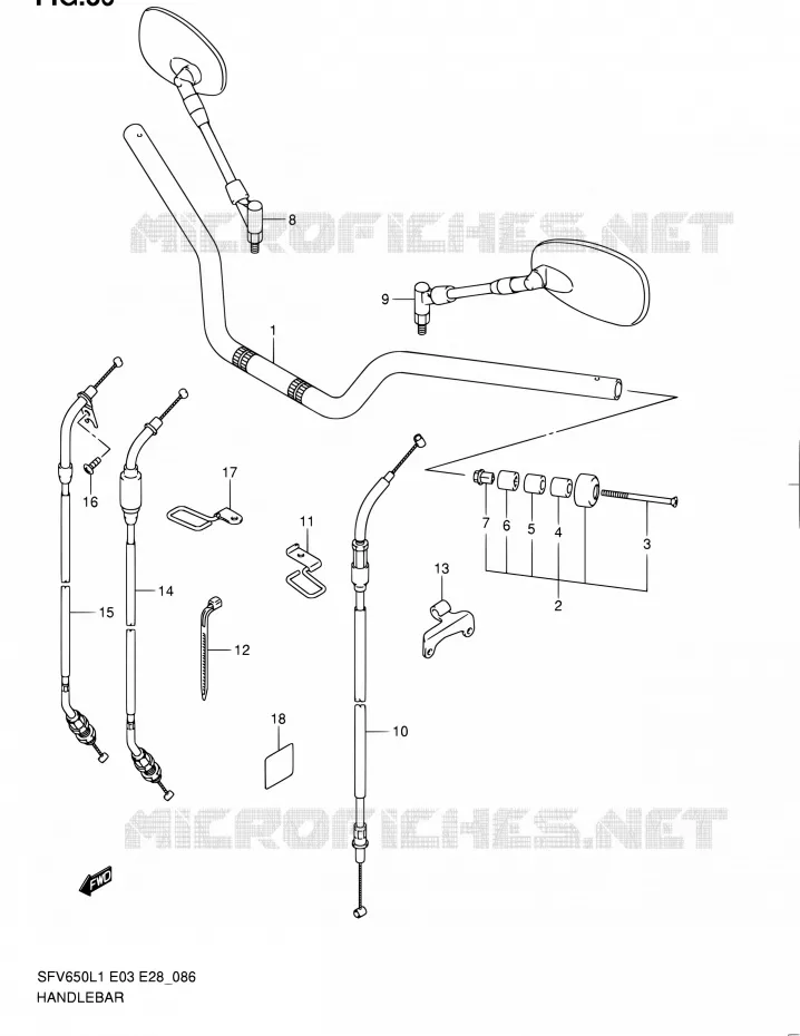 STUUR (SFV650L1 E28) Suzuki MOTO 650 GLADIUS 2011  SFV650 L1 (E03,E28,E33)