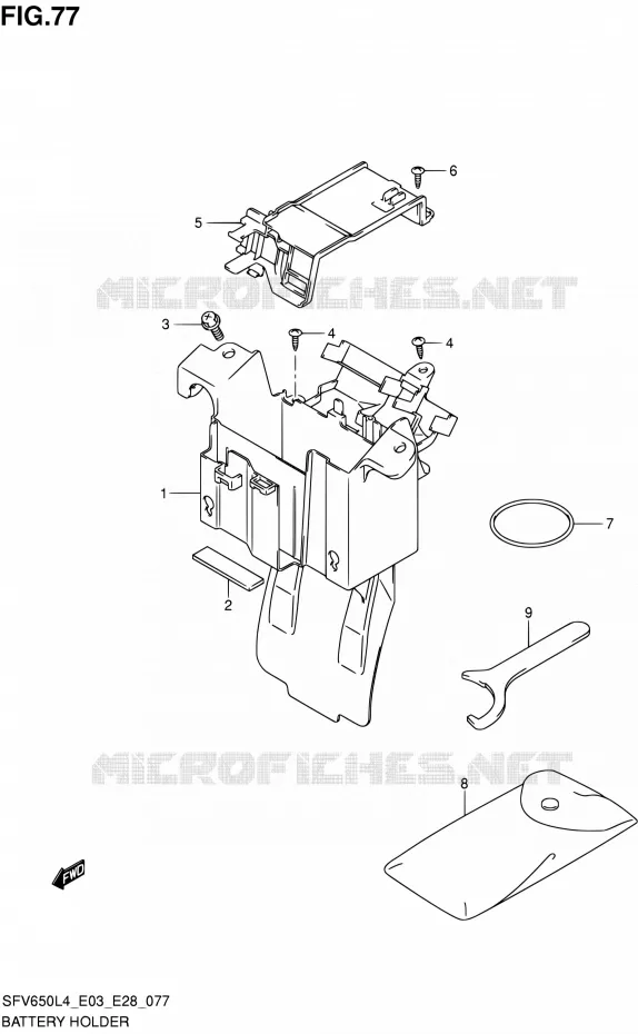 ACCU BOX - TOOLS (SFV650L4 E33) Suzuki MOTO 650 GLADIUS 2014  SFV650 L4 (E03,E28,E33)