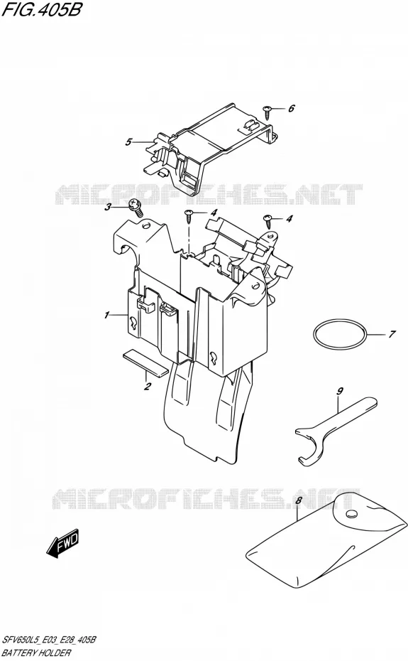 ACCU BOX - TOOLS (SFV650L5 E28) Suzuki MOTO 650 GLADIUS 2015  SFV650 L5 (E03,E28,E33)