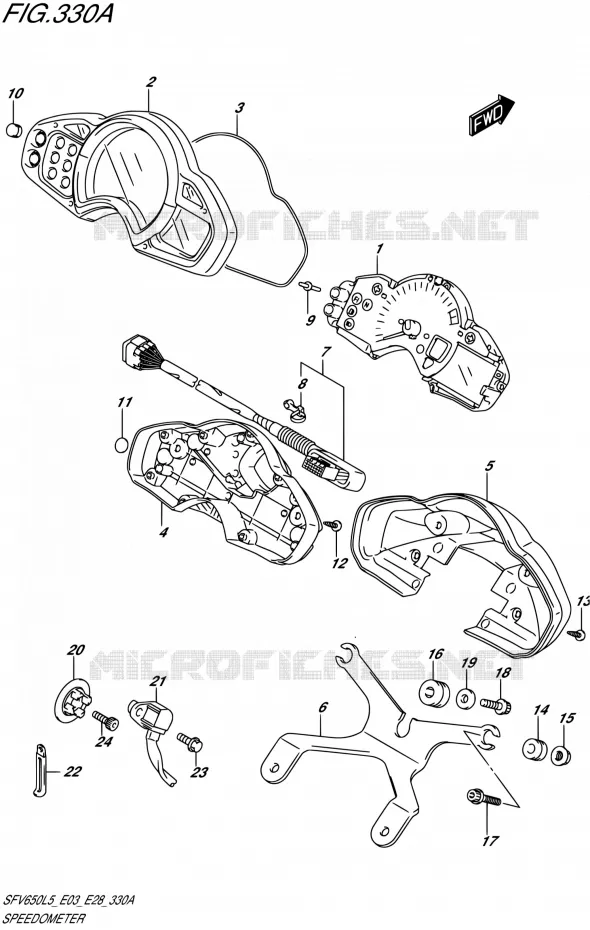 SNELHEIDSMETER (SFV650L5 E03) Suzuki MOTO 650 GLADIUS 2015  SFV650 L5 (E03,E28,E33)
