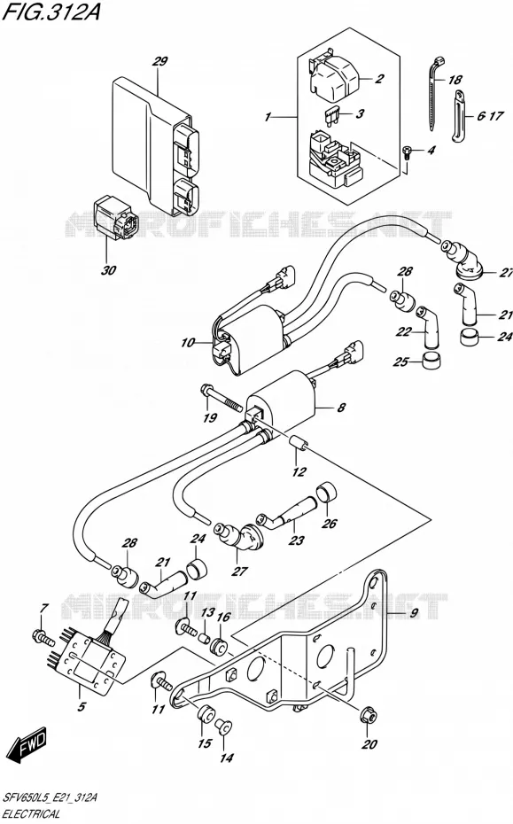 ELEKTRISCH (SFV650L5 E21) Suzuki MOTO 650 GLADIUS 2015  SFV650UA L5 (E21)