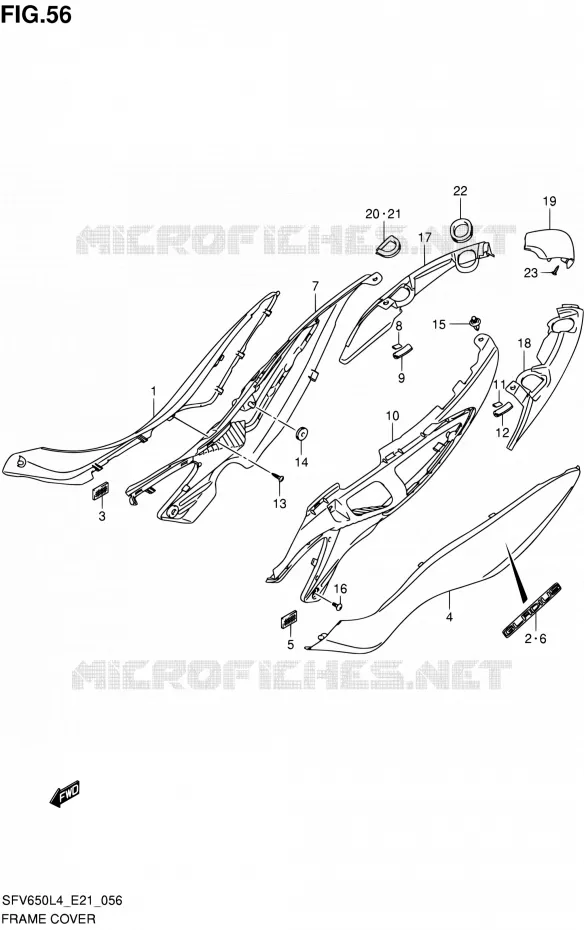 ACHTER KUIP Suzuki MOTO 650 GLADIUS 2014  SFV650U L4 (E21)