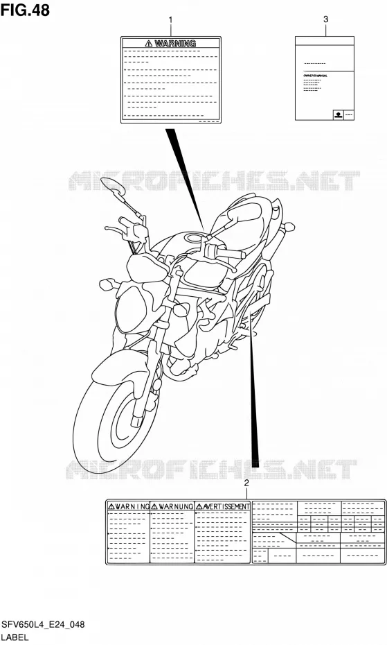 ETIKET Suzuki MOTO 650 GLADIUS 2014  SFV650U L4 (E24)