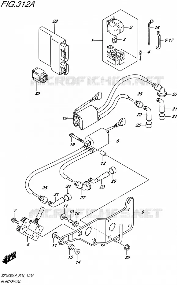 ELEKTRISCH (SFV650L5 E24) Suzuki MOTO 650 GLADIUS 2015  SFV650U L5 (E24)