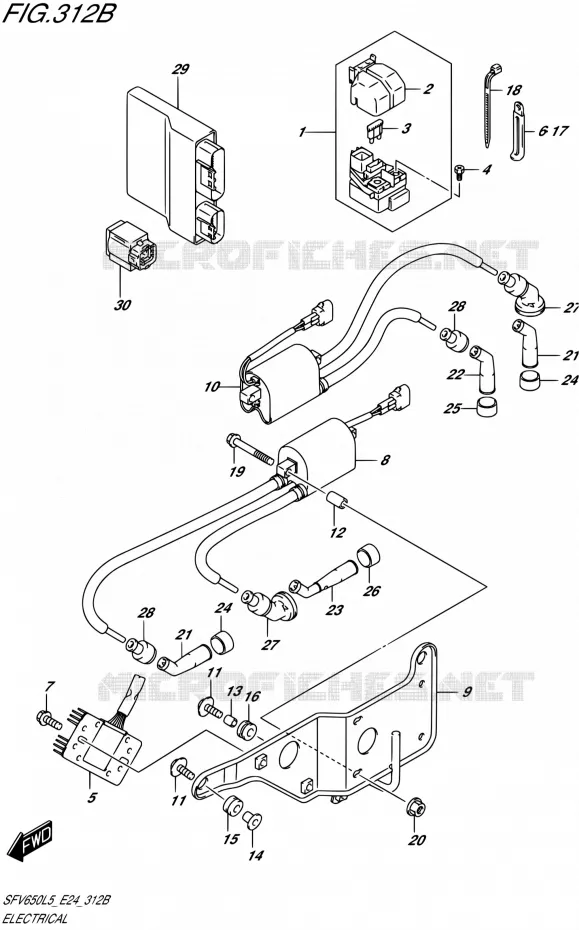 ELEKTRISCH (SFV650UL5 E24) Suzuki MOTO 650 GLADIUS 2015  SFV650U L5 (E24)