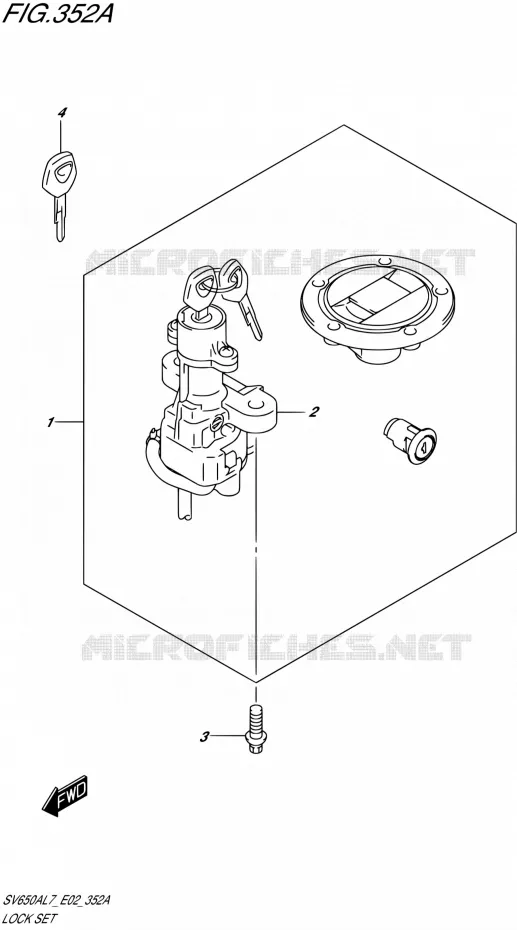 LOCK SET Suzuki MOTO 650 SV 2017  SV650A L7 (E02)