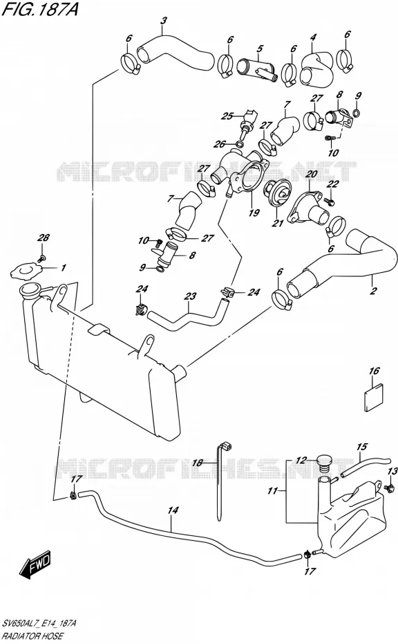 RADIATOR SLANG Suzuki MOTO 650 SV 2017  SV650A L7 (E14)