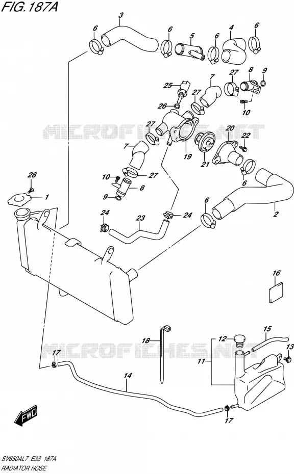RADIATOR SLANG Suzuki MOTO 650 SV 2017  SV650A L7 (E38)
