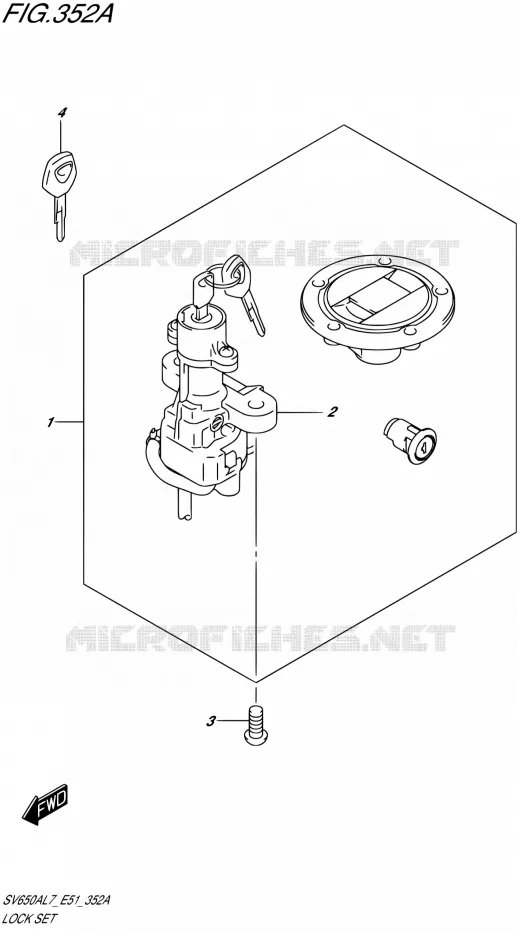 LOCK SET Suzuki MOTO 650 SV 2017  SV650A L7 (E51)