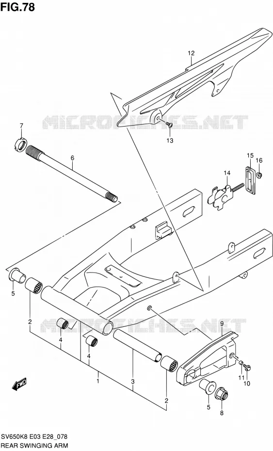 SWINGARM Suzuki MOTO 650 SV-S 2010  SV650S L0 (E03,E28,E33)