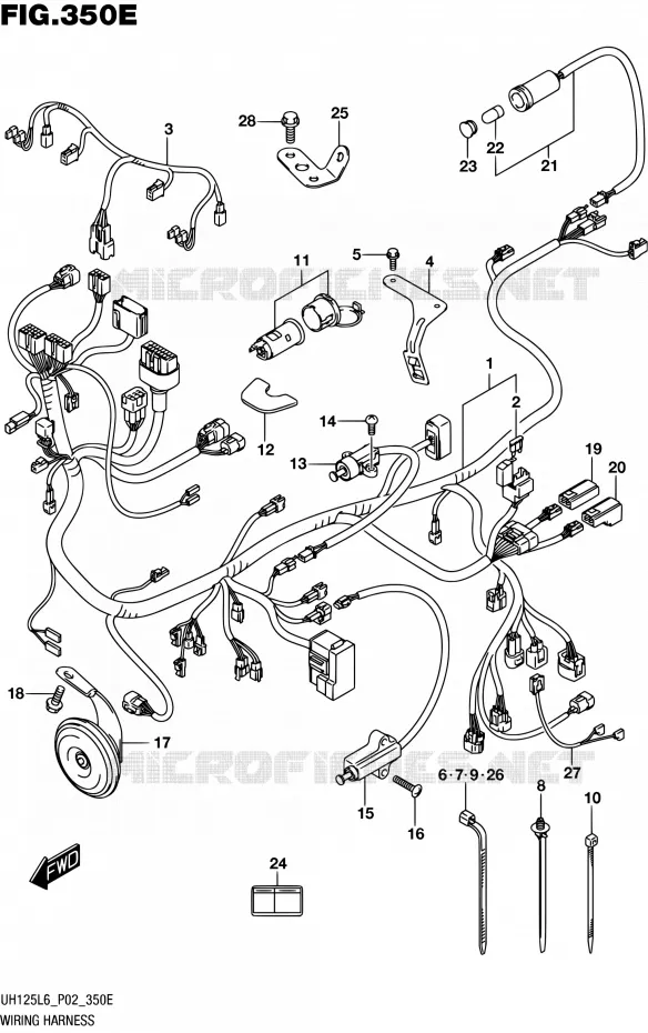 BEDRADING (UH125AL6 P04) Suzuki SCOOTER 125 BURGMAN 2016  UH125A L6 (P19)