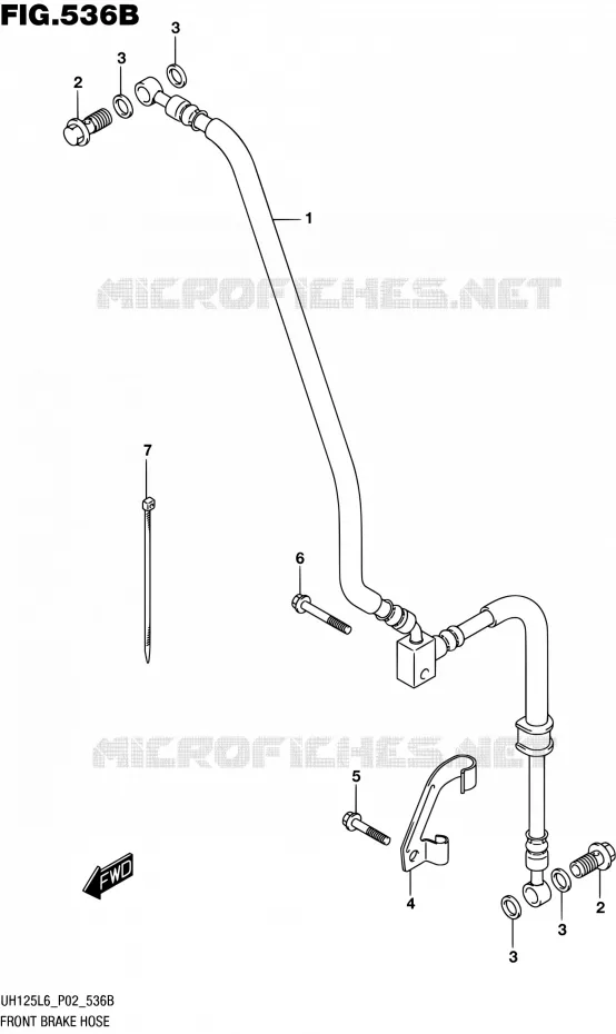 FRONT REMSLANG (UH125L6 P04) Suzuki SCOOTER 125 BURGMAN 2016  UH125A L6 (P19)