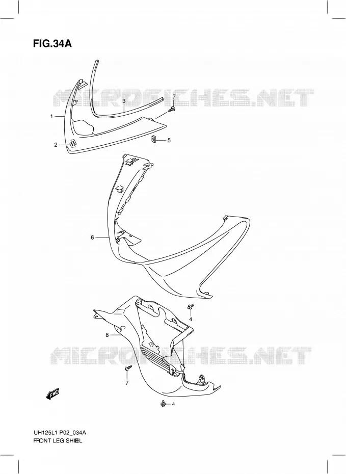 FRONT KUIP (MODEL EXECUTIVE P19) Suzuki SCOOTER 125 BURGMAN 2011  UH125G L1 (P19)