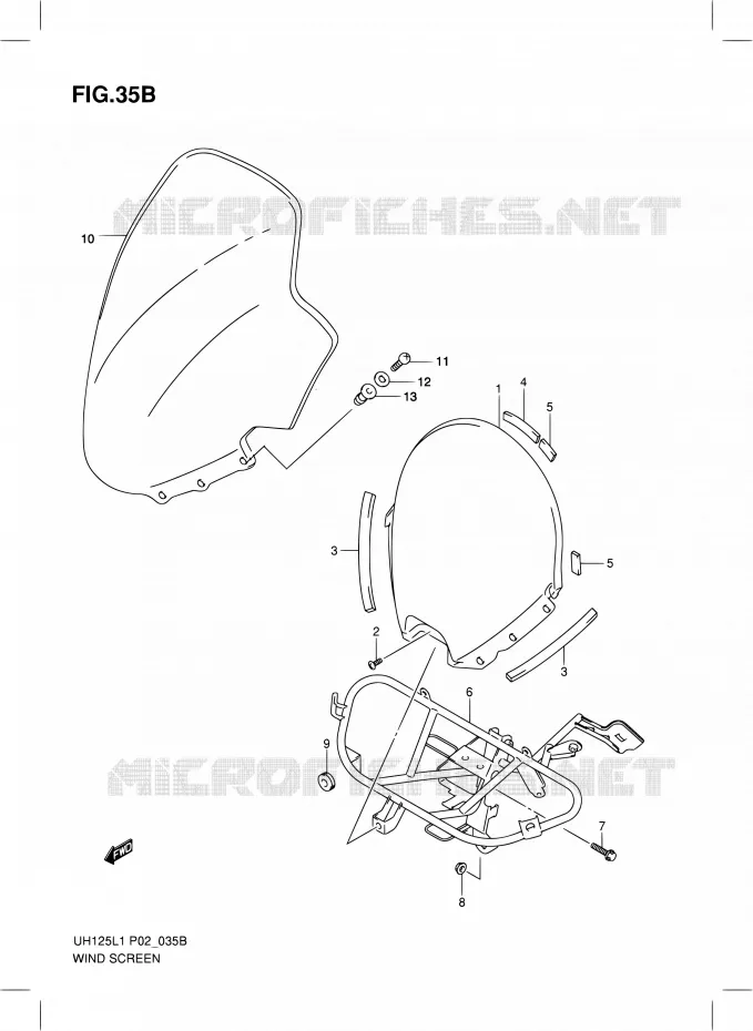 VOORRUIT (MODEL RACING P19) Suzuki SCOOTER 125 BURGMAN 2011  UH125G L1 (P19)