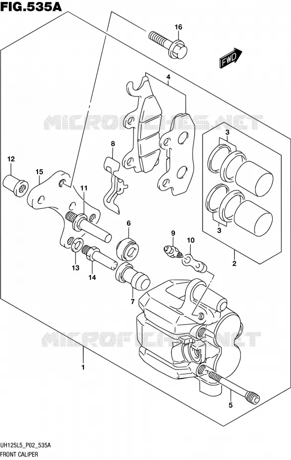FRONT CALIPER Suzuki SCOOTER 125 BURGMAN 2015  UH125 L5 (P19)