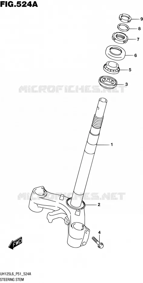 STUURKOLOM Suzuki SCOOTER 125 BURGMAN 2016  UH125 L6 (P51)