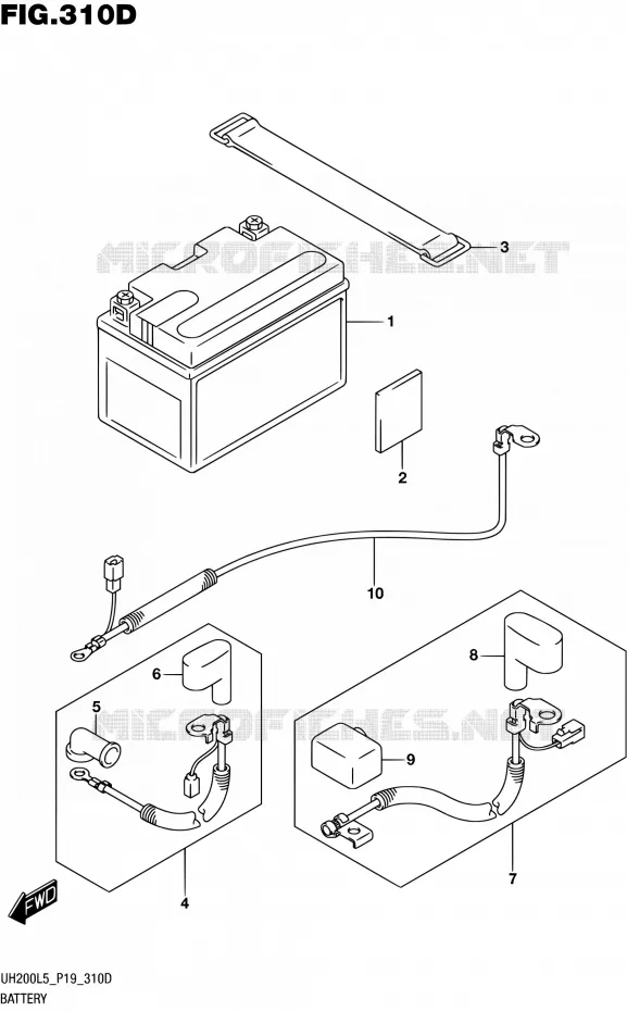 ACCU (UH200L5 P53) Suzuki SCOOTER 200 BURGMAN 2005  UH200A L5 (P19)
