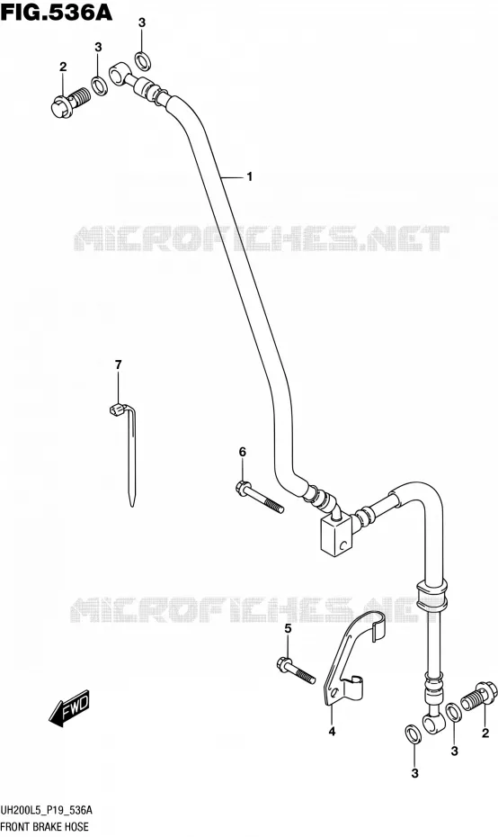 FRONT REMSLANG (UH200L5 P04) Suzuki SCOOTER 200 BURGMAN 2005  UH200A L5 (P19)