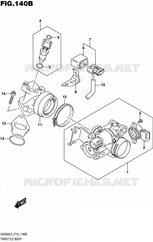 GASKLEPHUIS (UH200L5 P19) Suzuki SCOOTER 200 BURGMAN 2005  UH200A L5 (P19)