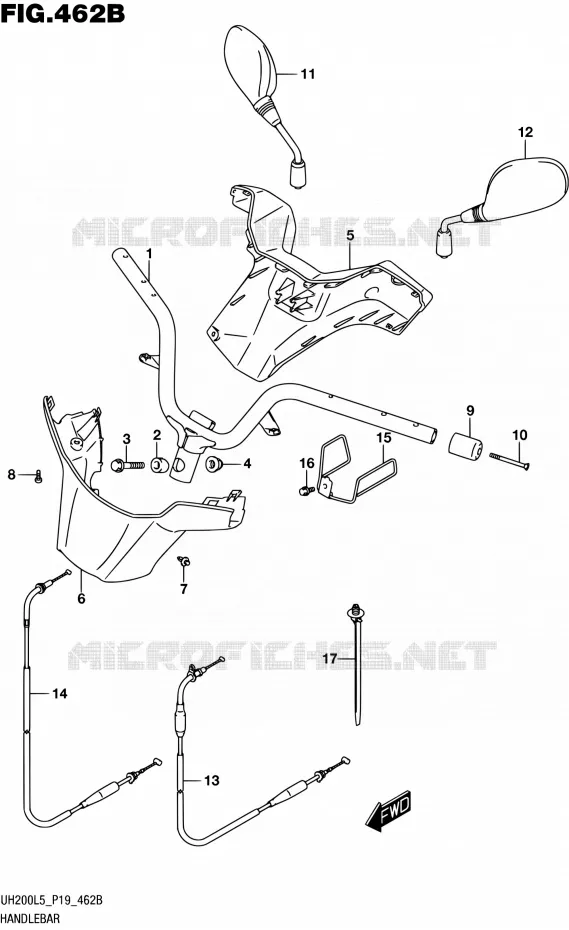 STUUR (UH200L5 P19) Suzuki SCOOTER 200 BURGMAN 2005  UH200A L5 (P19)
