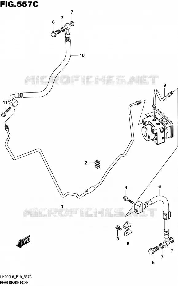 ACHTER REMSLANG (UH200AL6 P04) Suzuki SCOOTER 200 BURGMAN 2016  UH200A L6 (P19)