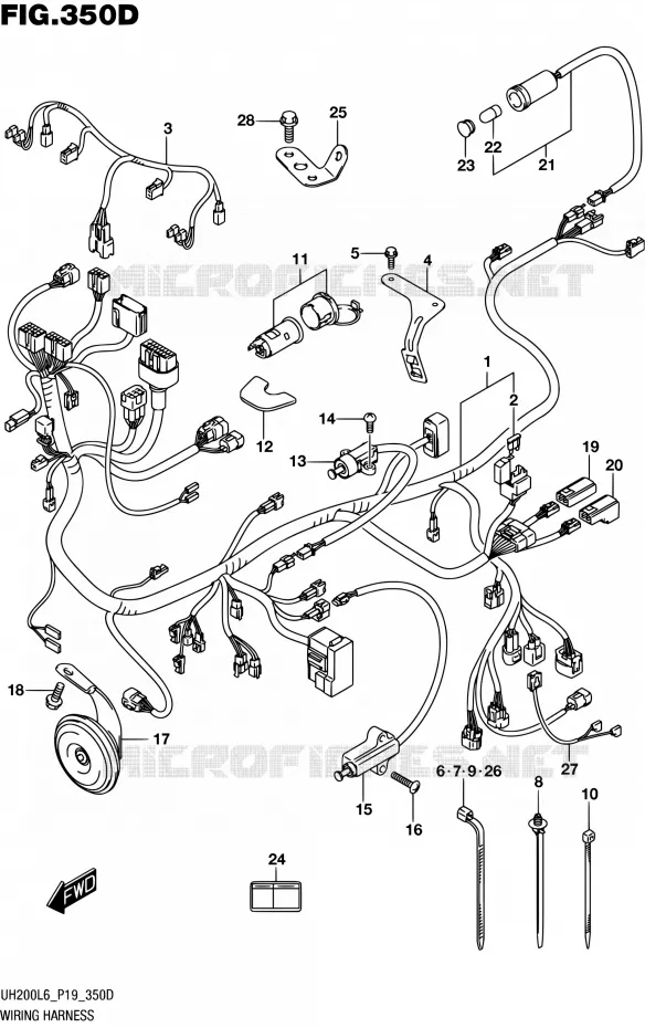 BEDRADING (UH200AL6 P19) Suzuki SCOOTER 200 BURGMAN 2016  UH200A L6 (P19)