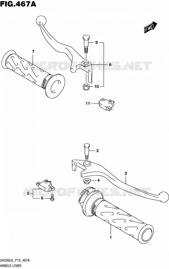 HANDGRIPS - LEVERS Suzuki SCOOTER 200 BURGMAN 2016  UH200A L6 (P19)