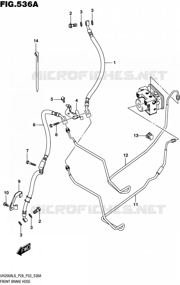 FRONT REMSLANG (UH200AL6 P28) Suzuki SCOOTER 200 BURGMAN 2016  UH200A L6 (P28,P33)