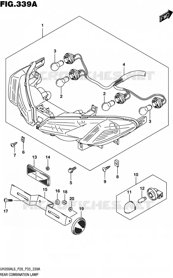 TAIL LIGHT ASSY (UH200AL6 P28) Suzuki SCOOTER 200 BURGMAN 2016  UH200A L6 (P28,P33)
