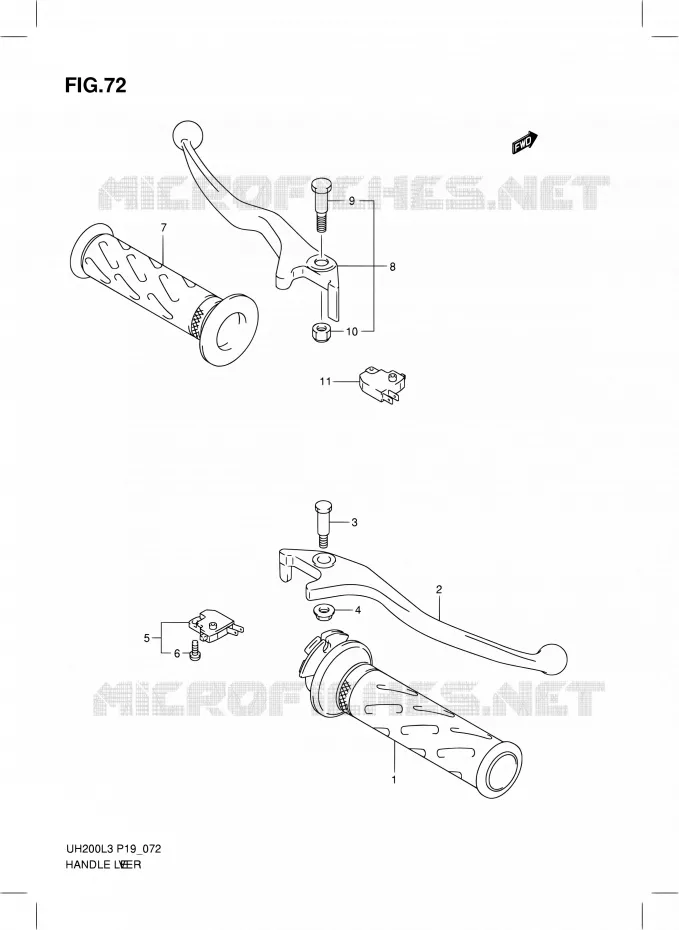HANDGRIPS - LEVERS Suzuki SCOOTER 200 BURGMAN 2013  UH200G L3 (P19)
