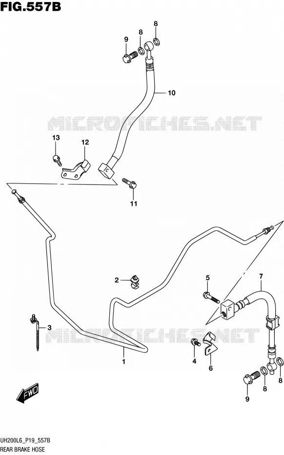 ACHTER REMSLANG (UH200L6 P53) Suzuki SCOOTER 200 BURGMAN 2016  UH200 L6 (P19)