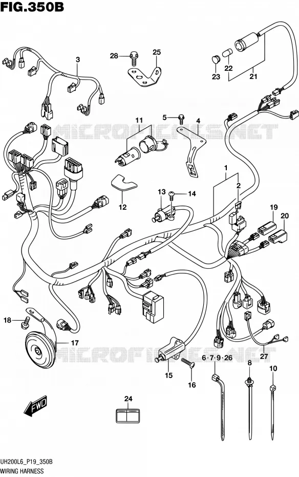 BEDRADING (UH200L6 P53) Suzuki SCOOTER 200 BURGMAN 2016  UH200 L6 (P19)