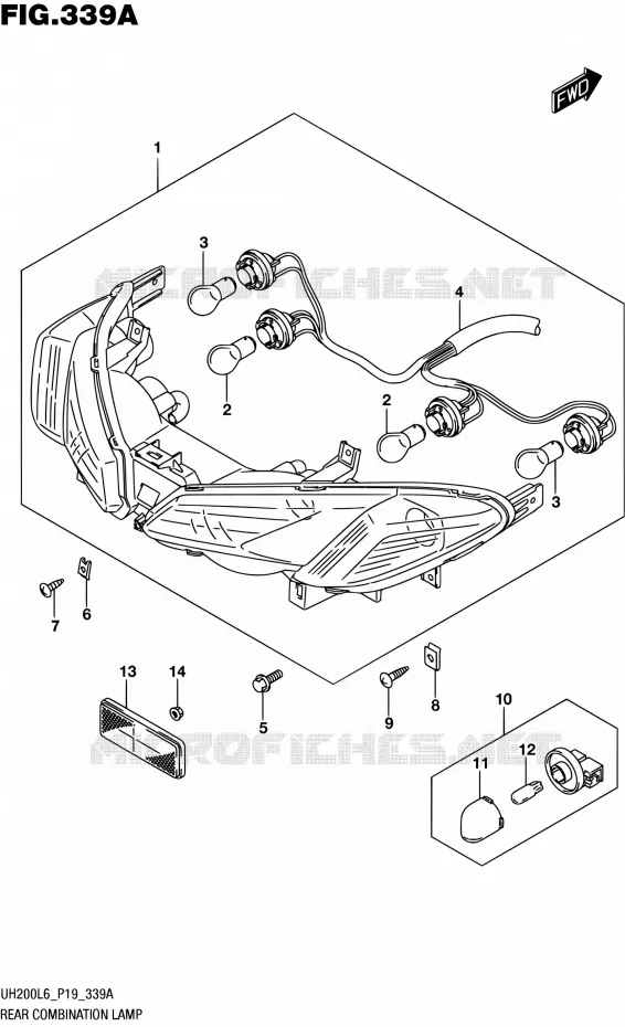TAIL LIGHT ASSY Suzuki SCOOTER 200 BURGMAN 2016  UH200 L6 (P19)