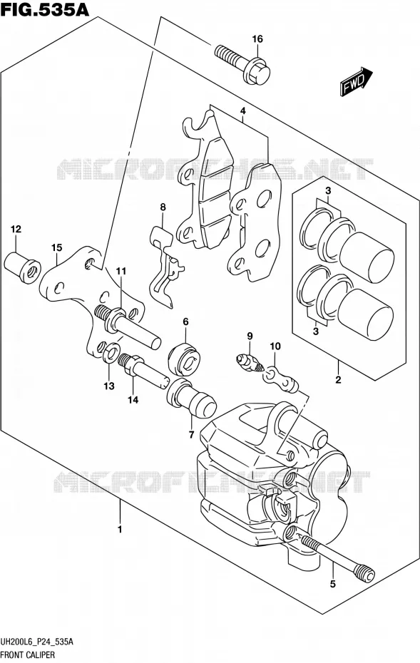 FRONT CALIPER Suzuki SCOOTER 200 BURGMAN 2016  UH200 L6 (P24)