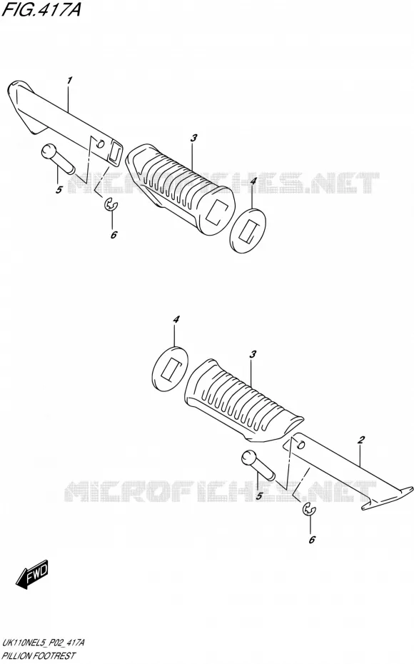 FOOTREST Suzuki SCOOTER 110 ADDRESS 2015  UK110NE L5 (P19)