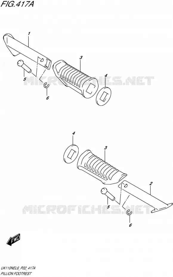 FOOTREST Suzuki SCOOTER 110 ADDRESS 2016  UK110NE L6 (P02)