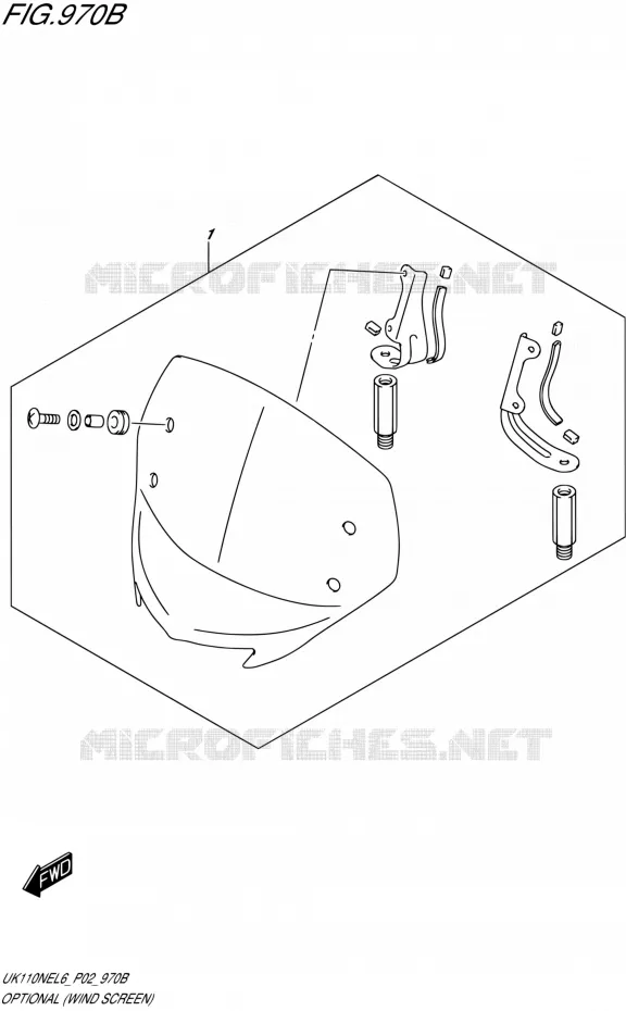 OPTIES (WIND SCREEN) Suzuki SCOOTER 110 ADDRESS 2016  UK110NE L6 (P19)