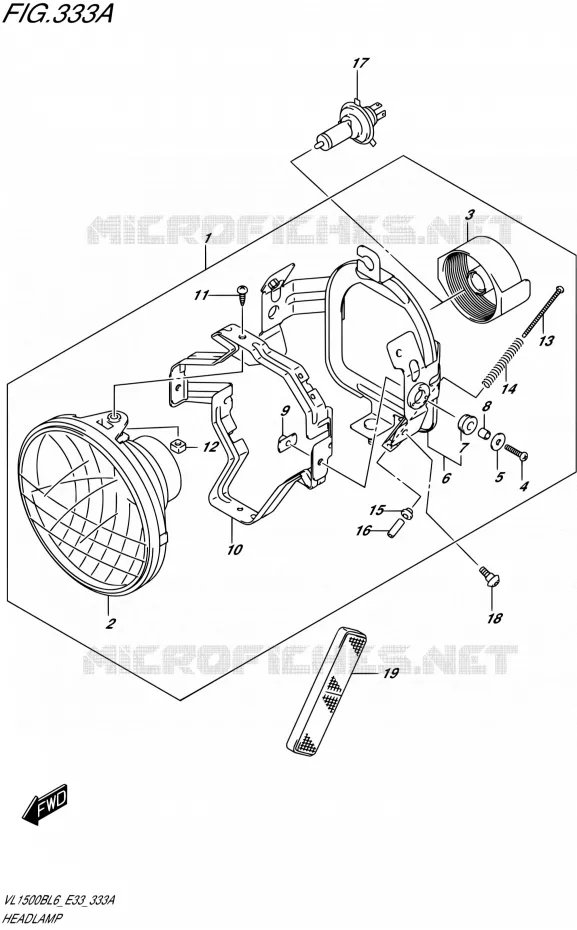 KOPLAMP Suzuki MOTO 1500 BOULEVARD 2016  VL1500B L6 (E33)