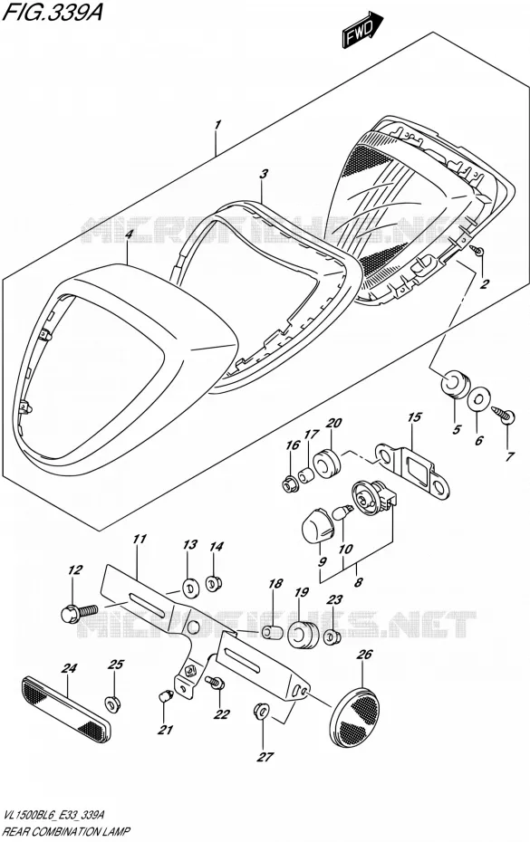 TAIL LIGHT ASSY Suzuki MOTO 1500 BOULEVARD 2016  VL1500B L6 (E33)