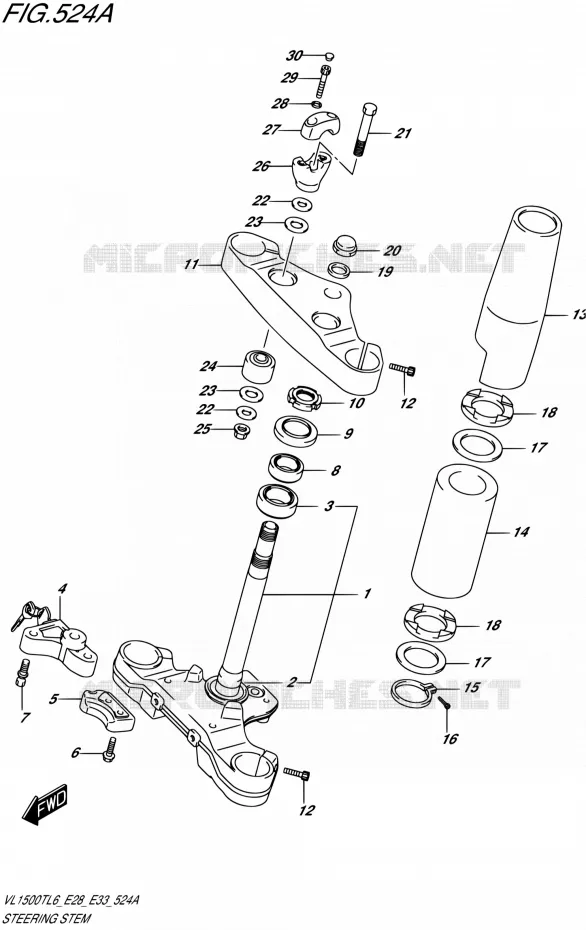 STUURKOLOM Suzuki MOTO 1500 BOULEVARD 2016  VL1500T L6 (E28,E33)