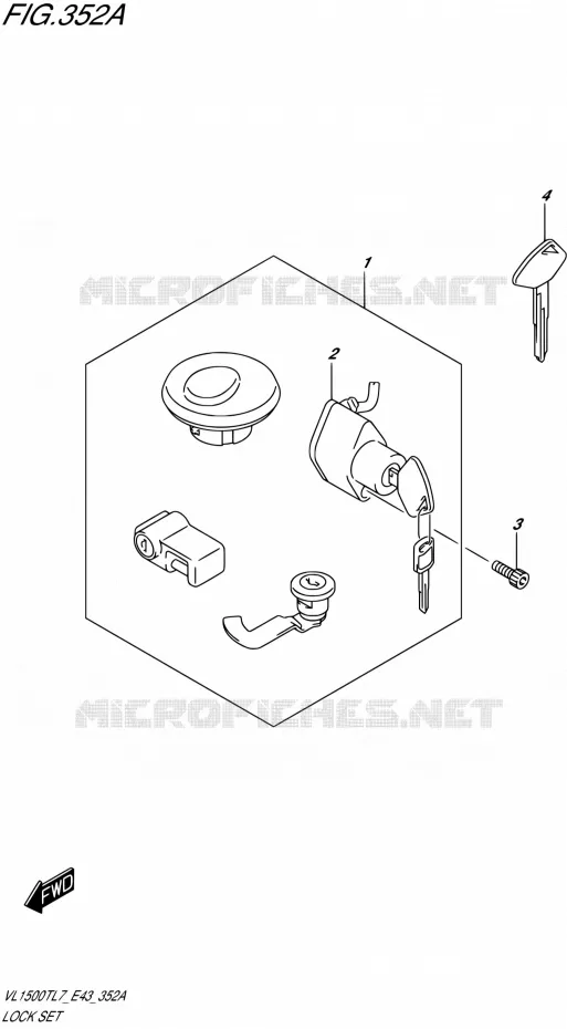 LOCK SET Suzuki MOTO 1500 BOULEVARD 2017  VL1500T L7 (E43)