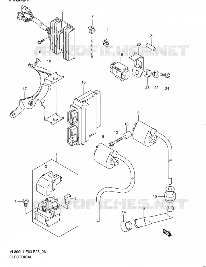 ELEKTRISCH (VL800L1 E28) Suzuki MOTO 800 INTRUDER 2011  VL800 L1/VL800T L1/VL800C L1