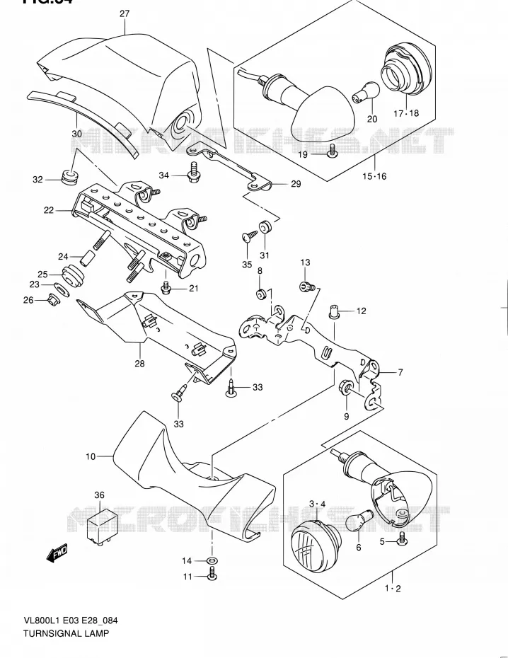 INDICATOREN (VL800CL1 E33) Suzuki MOTO 800 INTRUDER 2011  VL800 L1/VL800T L1/VL800C L1