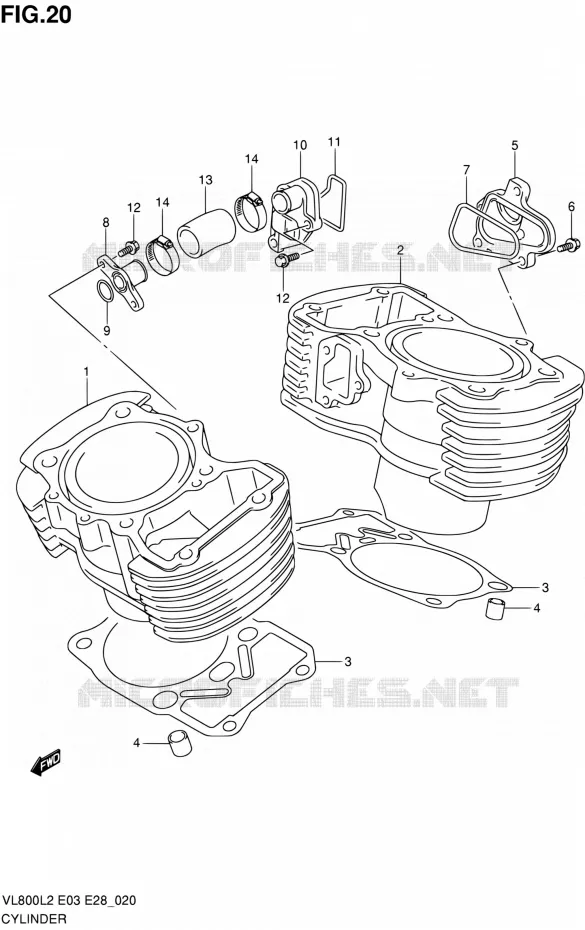 CILINDER Suzuki MOTO 800 VOLUSIA 2012  VL800 L2/VL800T L2/VL800C L2